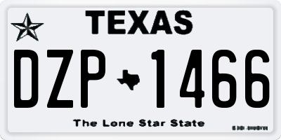 TX license plate DZP1466