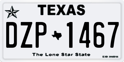 TX license plate DZP1467