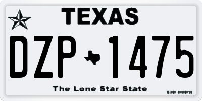 TX license plate DZP1475