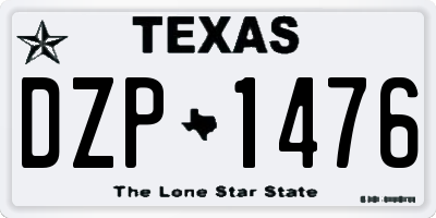 TX license plate DZP1476