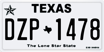 TX license plate DZP1478