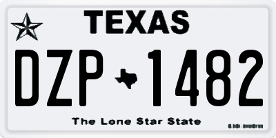 TX license plate DZP1482