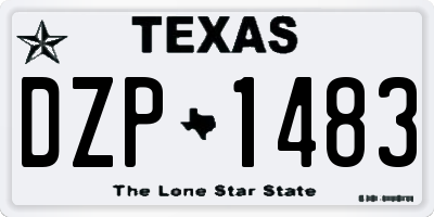 TX license plate DZP1483