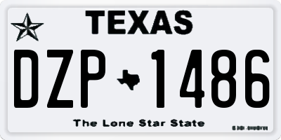 TX license plate DZP1486