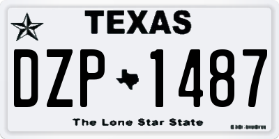 TX license plate DZP1487