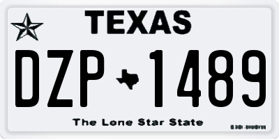 TX license plate DZP1489