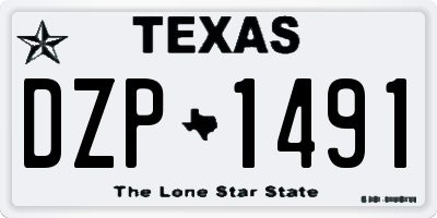 TX license plate DZP1491