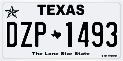 TX license plate DZP1493