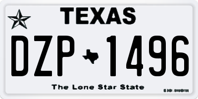 TX license plate DZP1496