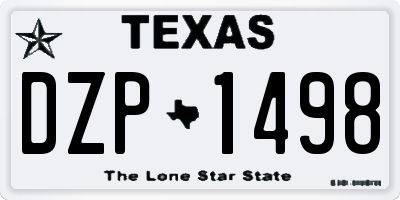 TX license plate DZP1498
