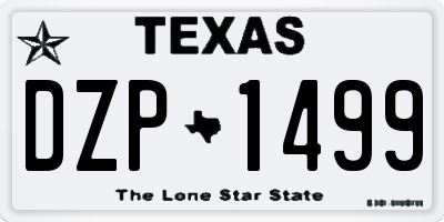 TX license plate DZP1499
