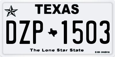 TX license plate DZP1503