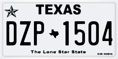 TX license plate DZP1504