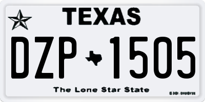 TX license plate DZP1505