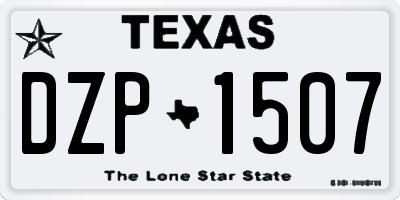 TX license plate DZP1507