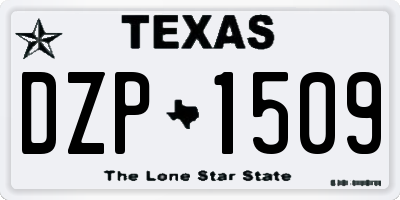 TX license plate DZP1509