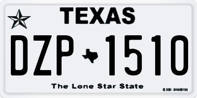 TX license plate DZP1510