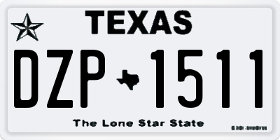 TX license plate DZP1511