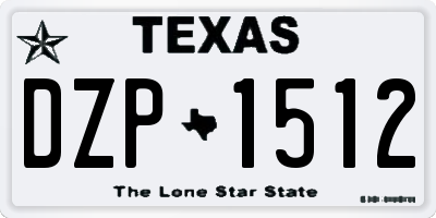 TX license plate DZP1512