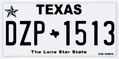 TX license plate DZP1513