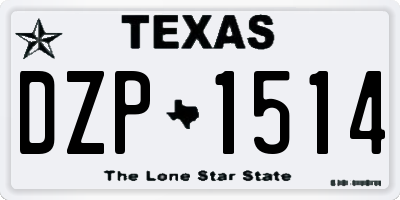 TX license plate DZP1514