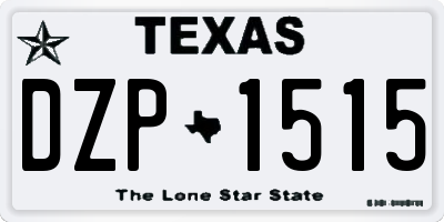 TX license plate DZP1515