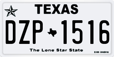 TX license plate DZP1516