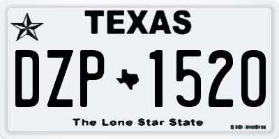 TX license plate DZP1520