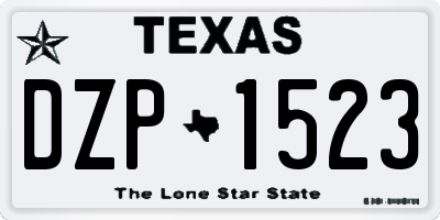 TX license plate DZP1523
