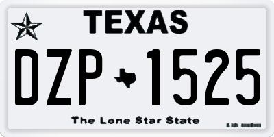 TX license plate DZP1525