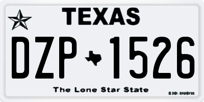 TX license plate DZP1526