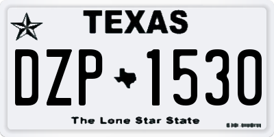 TX license plate DZP1530
