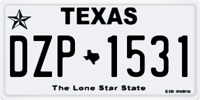 TX license plate DZP1531