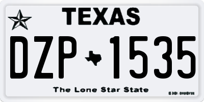 TX license plate DZP1535
