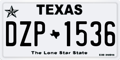 TX license plate DZP1536