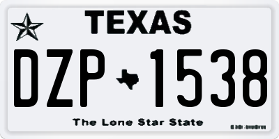 TX license plate DZP1538