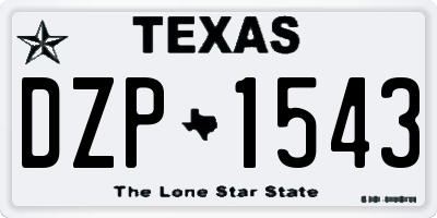 TX license plate DZP1543