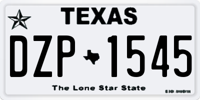 TX license plate DZP1545