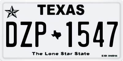 TX license plate DZP1547