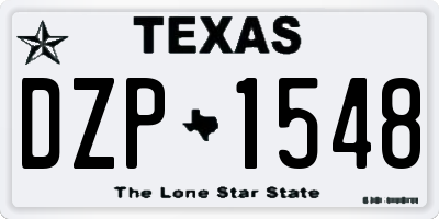 TX license plate DZP1548