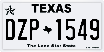 TX license plate DZP1549