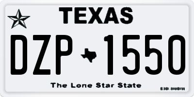 TX license plate DZP1550