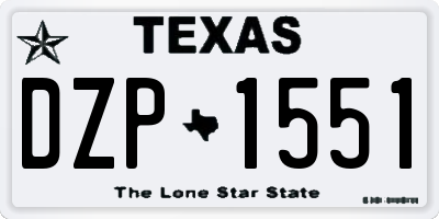 TX license plate DZP1551