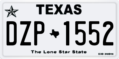 TX license plate DZP1552