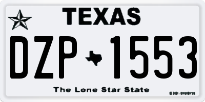 TX license plate DZP1553