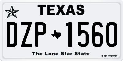 TX license plate DZP1560