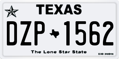 TX license plate DZP1562