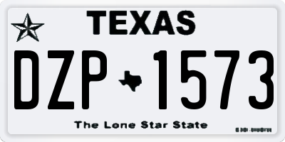 TX license plate DZP1573