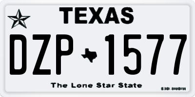 TX license plate DZP1577