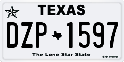 TX license plate DZP1597